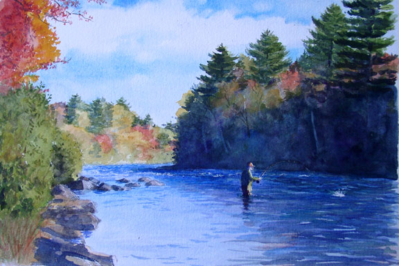 fly fishing water color Trout Unlimited