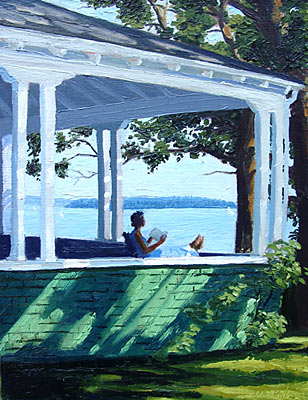 sandy point maine summer painting